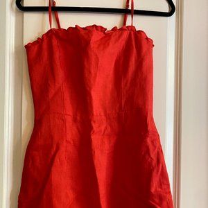 Reformation Red Linen Dress